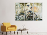 Leinwandbild 3-teilig Fahrrad Graffiti