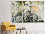 Leinwandbild 3-teilig Fahrrad Graffiti