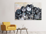 Leinwandbild 3-teilig Das Pärchen an der Wand