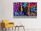 Leinwandbild 3-teilig Graffiti Puppen