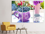 Leinwandbild 3-teilig Süsse Blaubeeren