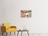 Leinwandbild 3-teilig Blume in der Wand