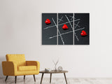 Leinwandbild 3-teilig Tic tac toe Liebe