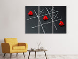 Leinwandbild 3-teilig Tic tac toe Liebe