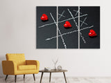 Leinwandbild 3-teilig Tic tac toe Liebe