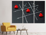 Leinwandbild 3-teilig Tic tac toe Liebe