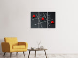 Leinwandbild 3-teilig Tic tac toe Liebe