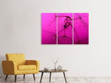Leinwandbild 3-teilig Pusteblume in pink