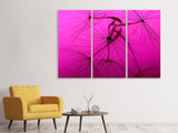 Leinwandbild 3-teilig Pusteblume in pink