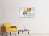 Leinwandbild 3-teilig Gläser mit Gold