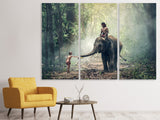 Leinwandbild 3-teilig Der Elefant bei der Arbeit