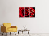 Leinwandbild 3-teilig Eheringe auf der Rose