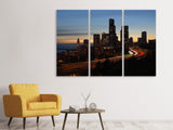 Leinwandbild 3-teilig Sonnenuntergang in Seattle