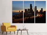 Leinwandbild 3-teilig Sonnenuntergang in Seattle