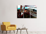 Leinwandbild 3-teilig Interieur eine Oldtimers