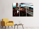 Leinwandbild 3-teilig Interieur eine Oldtimers