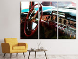 Leinwandbild 3-teilig Interieur eine Oldtimers