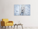 Leinwandbild 3-teilig Hunde Freude im Schnee