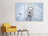 Leinwandbild 3-teilig Hunde Freude im Schnee