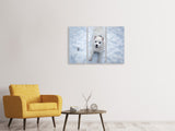 Leinwandbild 3-teilig Hunde Freude im Schnee