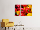 Leinwandbild 3-teilig Frische Gemüsepaprika