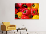 Leinwandbild 3-teilig Frische Gemüsepaprika