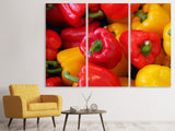 Leinwandbild 3-teilig Frische Gemüsepaprika