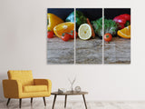 Leinwandbild 3-teilig Obst und Gemüse