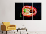Leinwandbild 3-teilig Rote Paprika