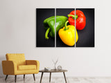 Leinwandbild 3-teilig Bunte Paprikas