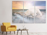 Leinwandbild 3-teilig Der Eisbär und das Meer