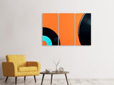 Leinwandbild 3-teilig Retro Schallplatten Motiv