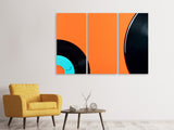 Leinwandbild 3-teilig Retro Schallplatten Motiv