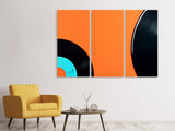 Leinwandbild 3-teilig Retro Schallplatten Motiv