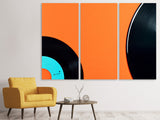 Leinwandbild 3-teilig Retro Schallplatten Motiv