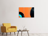 Leinwandbild 3-teilig Retro Schallplatten Motiv