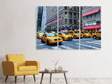Leinwandbild 3-teilig Manhattan - Taxi bitte