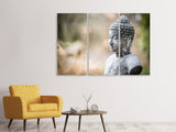 Leinwandbild 3-teilig Buddha aus Stein