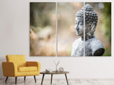 Leinwandbild 3-teilig Buddha aus Stein