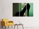 Leinwandbild 3-teilig Schwarzer High Heel