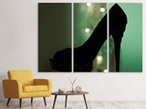 Leinwandbild 3-teilig Schwarzer High Heel