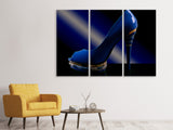 Leinwandbild 3-teilig Der blaue High Heel