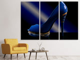 Leinwandbild 3-teilig Der blaue High Heel