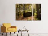 Leinwandbild 3-teilig Der Fels im Wald