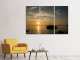 Leinwandbild 3-teilig Liebe den Sonnenuntergang am Meer