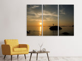 Leinwandbild 3-teilig Liebe den Sonnenuntergang am Meer