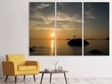 Leinwandbild 3-teilig Liebe den Sonnenuntergang am Meer