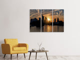 Leinwandbild 3-teilig Sonnenuntergang an der Skyline