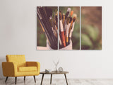 Leinwandbild 3-teilig XL Pinsel