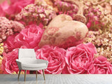 Fototapete Romantische Rosen mit Herz